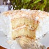 Gluten-Free Coconut Cake with Cream Cheese Buttercream Frosting (recipe in show notes)
