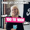 Email list experiments to get from 100 to 1000 subscribers