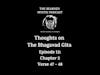 Thoughts on The Bhagavad Gita (Chapter 2: Verse 47 - Verse 48)