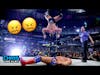 Mike Chioda's reaction to Brock Lesnar's botched shooting star press on Kurt Angle