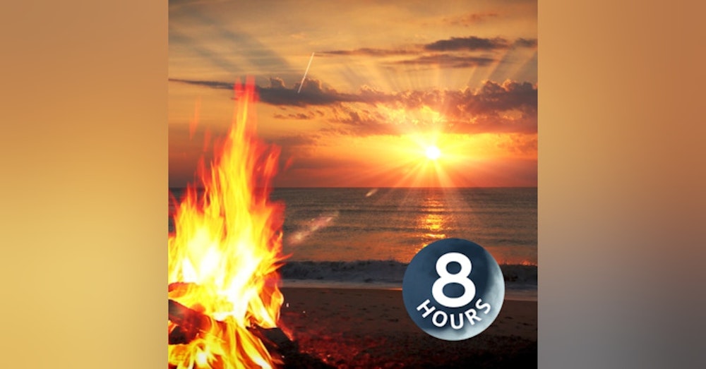 Campfire & Ocean Waves White Noise 8 Hours | Relax, Focus or Sleep Better