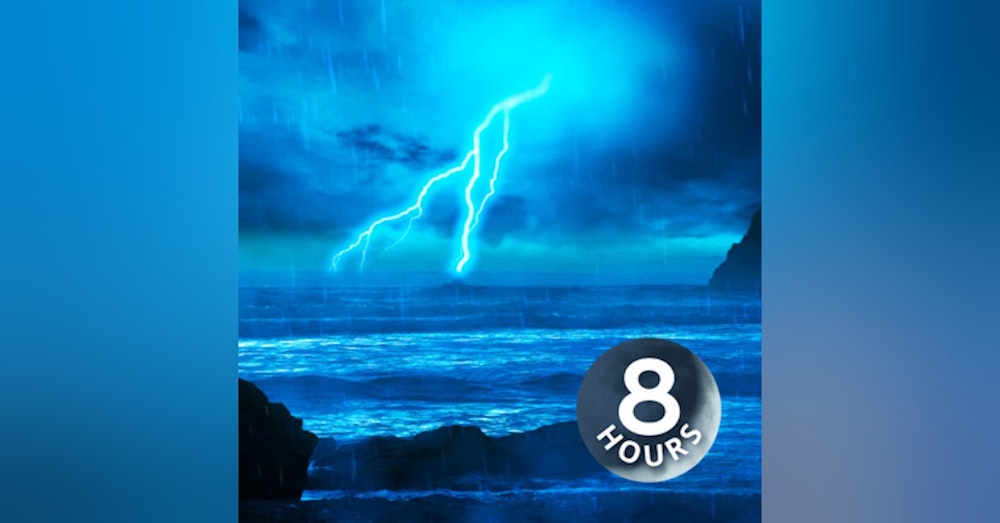 Thunderstorm & Rain Sounds with Ocean Waves 8 Hours | White Noise for Sleeping, Studying