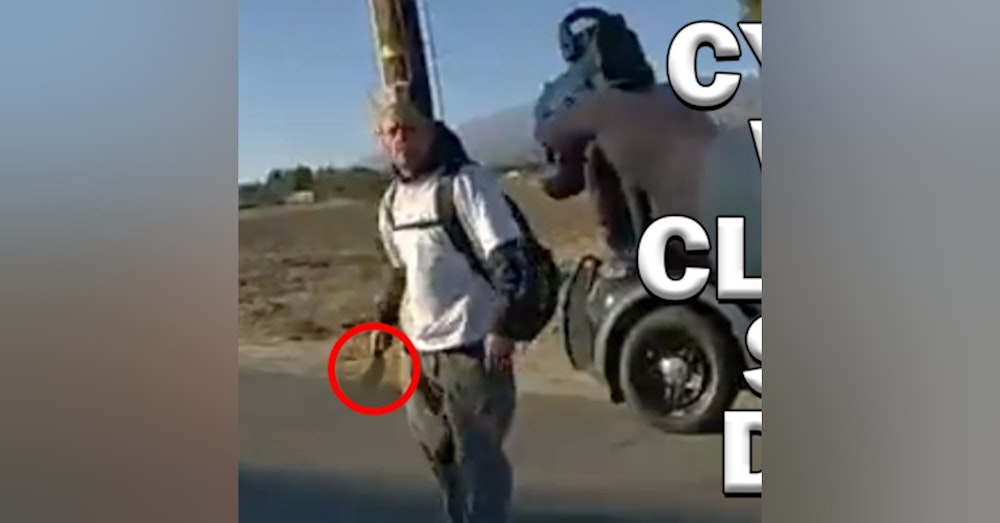 Wanted Cyclist Armed With Cleaver Taken Out On Video! LEO Round Table S0801b