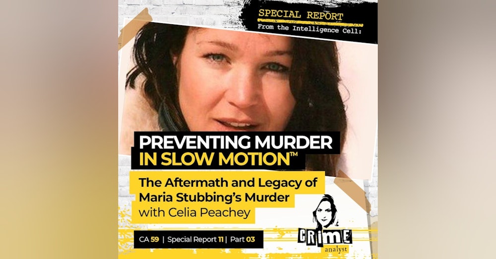 59: Special Report from the Intelligence Cell | Ep 59 | Preventing Murder in Slow Motion™: The Aftermath and Legacy of Maria Stubbing’s Murder with Celia Peachey, Part 3