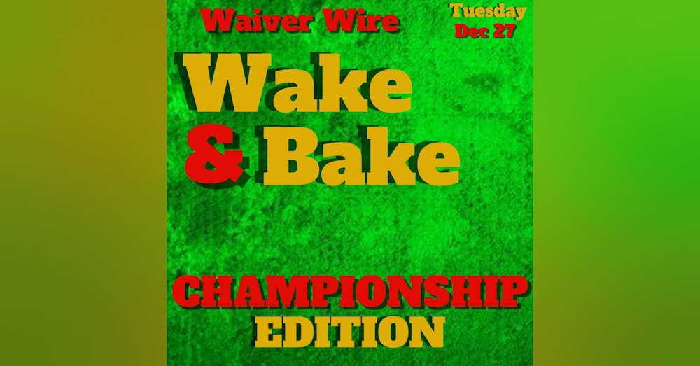 Week 17 Fantasy Championship Waiver Wire Wake & Bake | Fantasy Football 2022