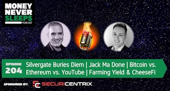 204: MoneyTalks: Silvergate Buries Diem | Jack Ma Done | Bitcoin vs. Ethereum vs. YouTube | Farming Yield and CheeseFi