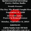 The Day The World Caught Fire, September 11 2001: A Poetry Remembrance Program