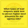 What types of lead magnets work best to attract higher-level prospects for our agency side?