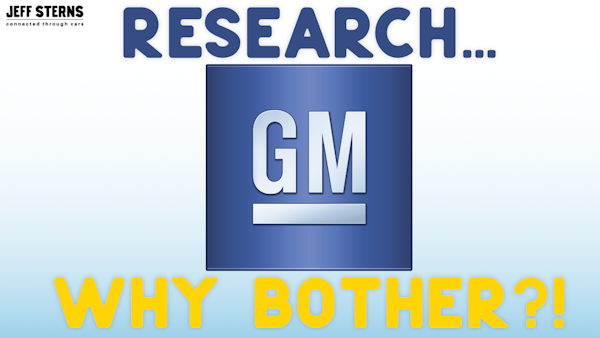 GM spent $1 million on research for the first time | WHY DIDN'T GM PAY ATTENTION TO THE RESULTS?!? Warren Browne