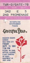 Grateful Dead, New York, NY, September 13, 1991