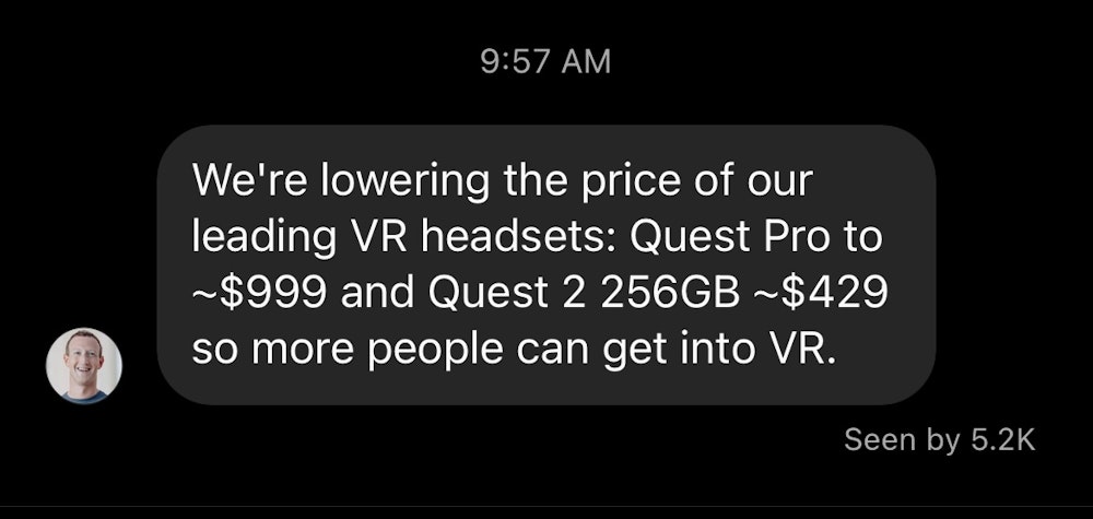 Mark Zuckerberg Announces Meta Quest Pro and Meta Quest 2 Headsets Get Lowered Price