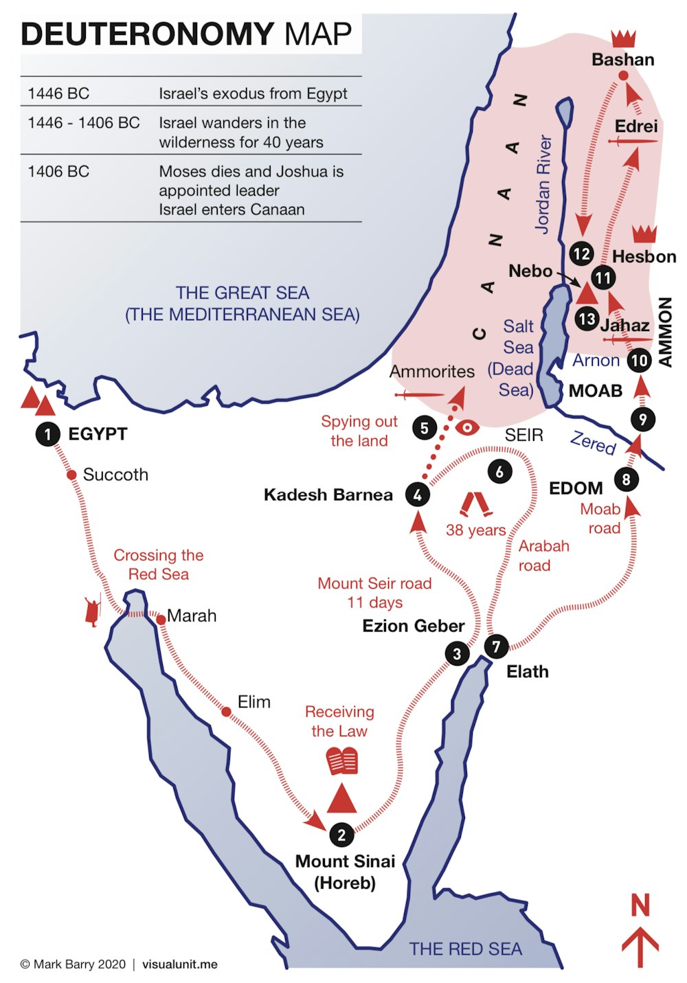 Map - Israel’s Journey to the Promised Land