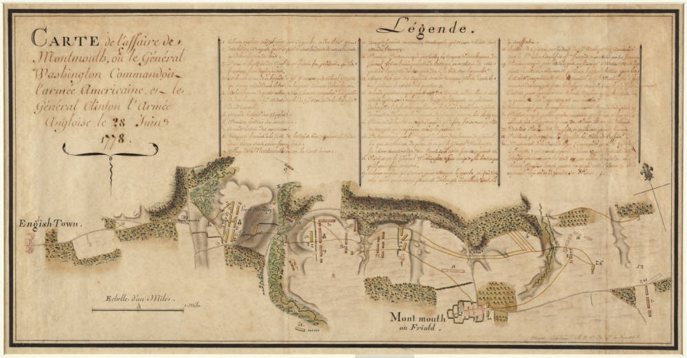 Lafayette's Map Maker Depicts the Battle of Monmouth
