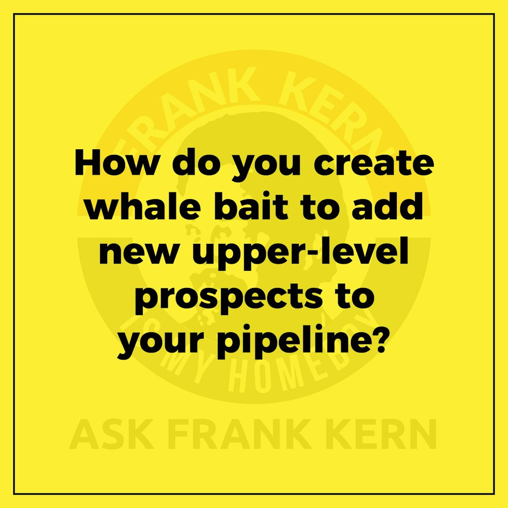 How do you create whale bait to add new upper-level prospects to your pipeline? - Frank Kern Greatest Hit