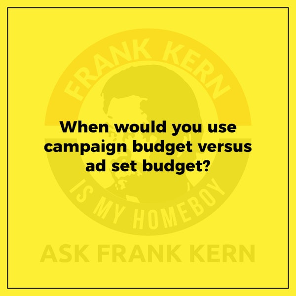 When would you use campaign budget versus ad set budget?