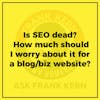 Is SEO dead? How much should I worry about it for a blog/biz website? - Frank Kern Greatest Hit