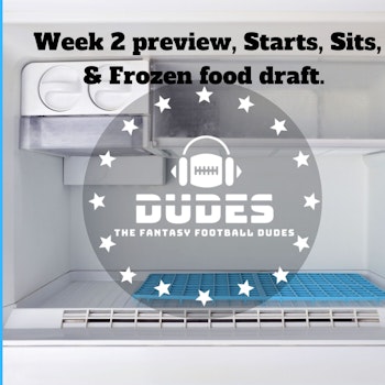 Week 2 preview + Breakdown, Picks, Starts, Sits, & Frozen food draft.