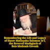 Remembering the Life and Legacy of Harav Matisyahu Salomon zt
