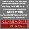Claremont's AB 1482 Tenant Protection and Rent Stabilization Ordinances - Can they be FAIR to ALL?