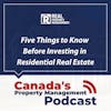 Five Things to Know Before Investing in Residential Real Estate