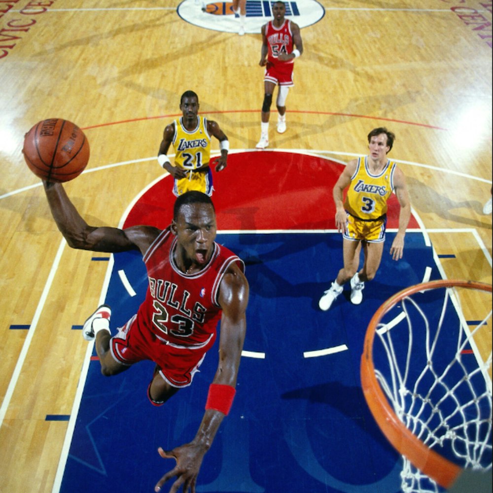 Michael Jordan’s fourth NBA season - 1987 Hall of Fame Game (Bulls v Lakers - preseason) - NB88-2