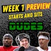 Week 1 Kickoff, Starts, Sits, and Matchups Preview