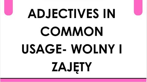 Understanding The Difference Between WOLNY And ZAJĘTY In Polish
