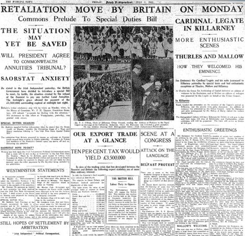 Outbreak of the Economic War: June 30, 1932