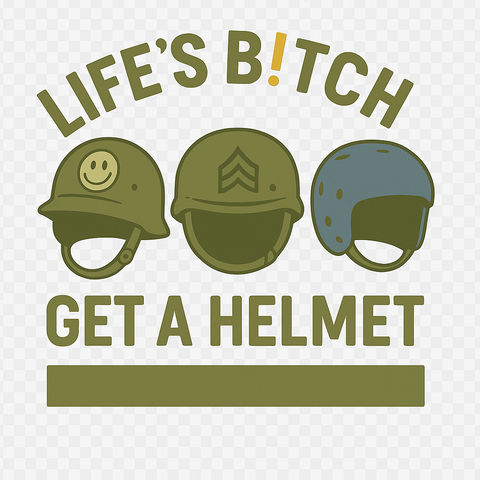 Life's A B!tch, Get A Helmet. Logo
