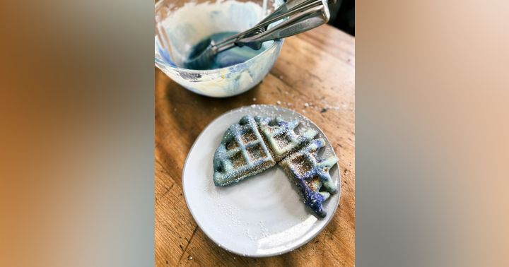 image for Gluten Free Lemon Pea Flower Mochi Waffles