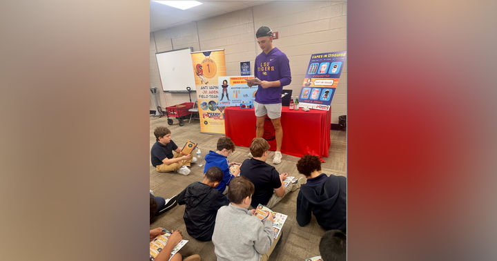 image for Attorney General’s Office & College Athletes Share  Anti-Vaping Message with DSJH Students